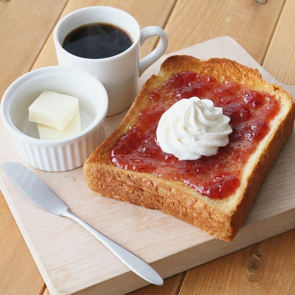 いちごジャムホイップトースト